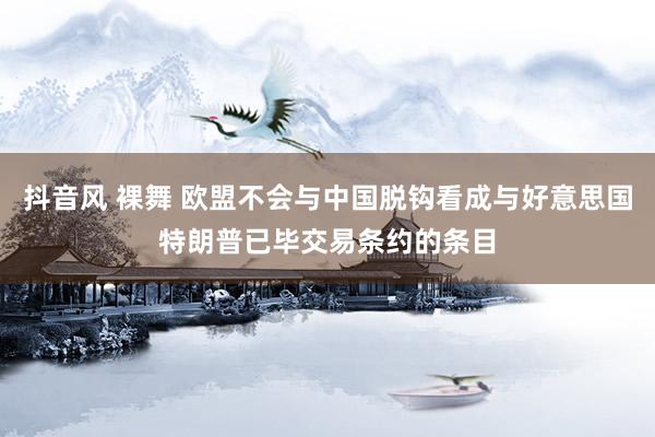 抖音风 裸舞 欧盟不会与中国脱钩看成与好意思国特朗普已毕交易条约的条目
